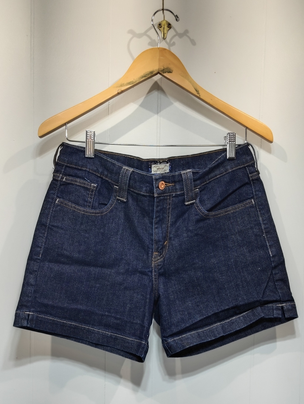 Levi's Original 515 Dark Blue Wash Shorts Spring Summer 5 inch inseam size 6 - Picture 7 of 7
